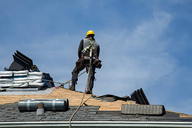 Professional Gutter Installation technician working in Rocky Point, NY